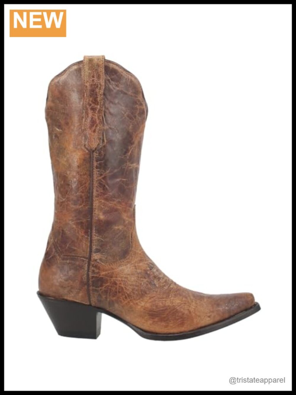 Dan Post Colleen Snip Toe Pull On Cowboy Boots Leather Mid Calf Low Heel